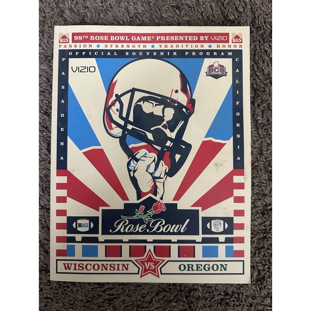 2012 Rose Bowl Program ~ Wisconsin vs Oregon BCS Championship Official Program